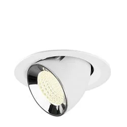 Inbouwspot NUMINOS® GIMBLE M draaibaar, geschikt voor beeldschermwerkstations IP20, chroom, wit dimbaar