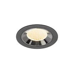 Plafondinbouwarmatuur NUMINOS® M geschikt voor beeldschermwerkstations IP20, chroom, zwart dimbaar