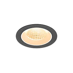 ceiling recessed luminaire NUMINOS® M round, suitable for VDU workstation IP20, black, white, lacquered dimmable