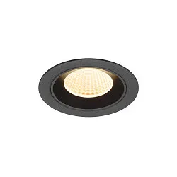 ceiling recessed luminaire NUMINOS® M round, suitable for VDU workstation IP20, black, lacquered dimmable