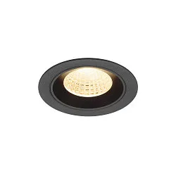 Plafondinbouwarmatuur NUMINOS® M rond, geschikt voor beeldschermwerkstations IP20, zwart, gelakt dimbaar