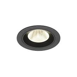 ceiling recessed luminaire NUMINOS® M round, suitable for VDU workstation IP20, black, lacquered dimmable