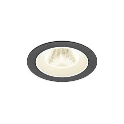 ceiling recessed luminaire NUMINOS® M round, suitable for VDU workstation IP20, black, white, lacquered dimmable