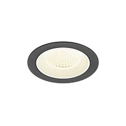 ceiling recessed luminaire NUMINOS® M round, suitable for VDU workstation IP20, black, white, lacquered dimmable