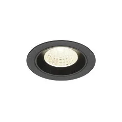 ceiling recessed luminaire NUMINOS® M round, suitable for VDU workstation IP20, black, lacquered dimmable