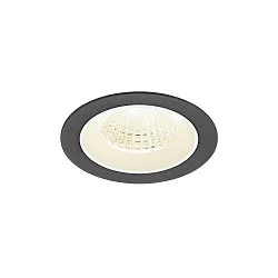 ceiling recessed luminaire NUMINOS® M round, suitable for VDU workstation IP20, black, white, lacquered dimmable
