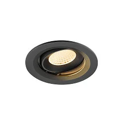Plafondinbouwarmatuur NUMINOS® MOVE M rond, geschikt voor beeldschermwerkstations IP20, zwart, gelakt dimbaar