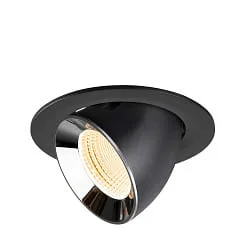 Inbouwspot NUMINOS® GIMBLE L draaibaar, geschikt voor beeldschermwerkstations IP20, chroom, zwart dimbaar