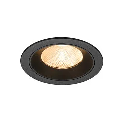ceiling recessed luminaire NUMINOS® L round, suitable for VDU workstation IP20, black, lacquered dimmable