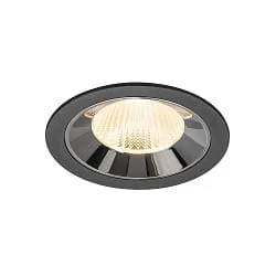 Plafondinbouwarmatuur NUMINOS® L geschikt voor beeldschermwerkstations IP20, chroom, zwart dimbaar