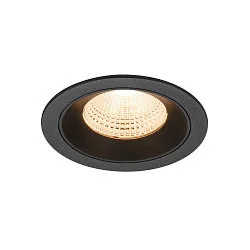 Plafondinbouwarmatuur NUMINOS® L rond, geschikt voor beeldschermwerkstations IP20, zwart, gelakt dimbaar