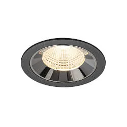 Plafondinbouwarmatuur NUMINOS® L geschikt voor beeldschermwerkstations IP20, chroom, zwart dimbaar