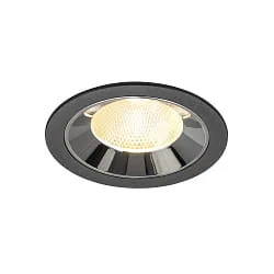 ceiling recessed luminaire NUMINOS® L suitable for VDU workstation IP20, chrome, black dimmable