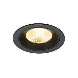 ceiling recessed luminaire NUMINOS® L round, suitable for VDU workstation IP20, black, lacquered dimmable