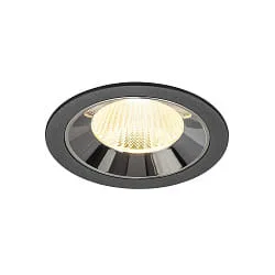 Plafondinbouwarmatuur NUMINOS® L geschikt voor beeldschermwerkstations IP20, chroom, zwart dimbaar