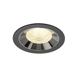 Plafondinbouwarmatuur NUMINOS® L geschikt voor beeldschermwerkstations IP20, chroom, zwart dimbaar