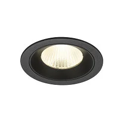 Plafondinbouwarmatuur NUMINOS® L rond, geschikt voor beeldschermwerkstations IP20, zwart, gelakt dimbaar