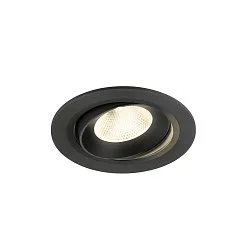 Plafondinbouwarmatuur NUMINOS® MOVE L rond, geschikt voor beeldschermwerkstations IP20, zwart, gelakt dimbaar