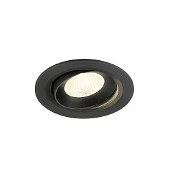 Plafondinbouwarmatuur NUMINOS® MOVE L rond, geschikt voor beeldschermwerkstations IP20, zwart, gelakt dimbaar