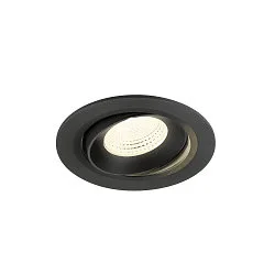 Plafondinbouwarmatuur NUMINOS® MOVE L rond, geschikt voor beeldschermwerkstations IP20, zwart, gelakt dimbaar