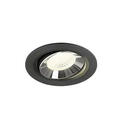 Plafondinbouwarmatuur NUMINOS® MOVE L draaibaar, geschikt voor beeldschermwerkstations IP20, chroom, zwart dimbaar
