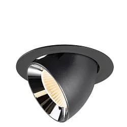 Inbouwspot NUMINOS® GIMBLE XL draaibaar, geschikt voor beeldschermwerkstations IP20, chroom, zwart dimbaar