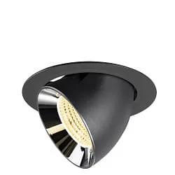 Inbouwspot NUMINOS® GIMBLE XL draaibaar, geschikt voor beeldschermwerkstations IP20, chroom, zwart dimbaar