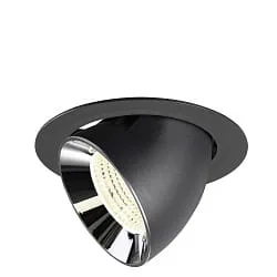 Inbouwspot NUMINOS® GIMBLE XL draaibaar, geschikt voor beeldschermwerkstations IP20, chroom, zwart dimbaar