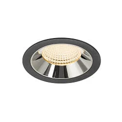 Plafondinbouwarmatuur NUMINOS® XL geschikt voor beeldschermwerkstations IP20, chroom, zwart dimbaar