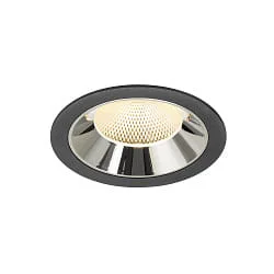 Plafondinbouwarmatuur NUMINOS® XL geschikt voor beeldschermwerkstations IP20, chroom, zwart dimbaar