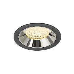 Plafondinbouwarmatuur NUMINOS® XL geschikt voor beeldschermwerkstations IP20, chroom, zwart dimbaar