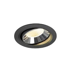 Plafondinbouwarmatuur NUMINOS® MOVE XL draaibaar, geschikt voor beeldschermwerkstations IP20, chroom, zwart dimbaar