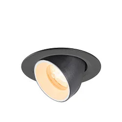 Plafondinbouwarmatuur NUMINOS® GIMBLE XS rond, geschikt voor beeldschermwerkstations IP20, zwart, wit, gelakt dimbaar