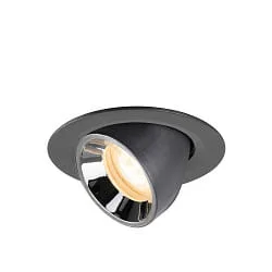 Inbouwspot NUMINOS® GIMBLE XS draaibaar, geschikt voor beeldschermwerkstations IP20, chroom, zwart dimbaar