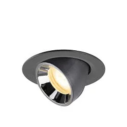 Inbouwspot NUMINOS® GIMBLE XS draaibaar, geschikt voor beeldschermwerkstations IP20, chroom, zwart dimbaar