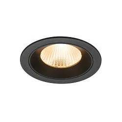 Plafondinbouwarmatuur NUMINOS® L rond, geschikt voor beeldschermwerkstations IP20, zwart, gelakt dimbaar