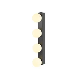 mirror luminaire SUN MIRROR QUAD with switch button IP44, black, lacquered 