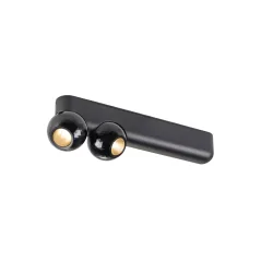 Wand- en plafondarmatuur DYSKO CW DOUBLE PHASE 2700K 2-vlams, instelbaar IP20, zwart dimbaar