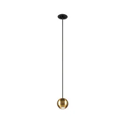 Pendelarmatuur DYSKO IP20, goud, zwart dimbaar