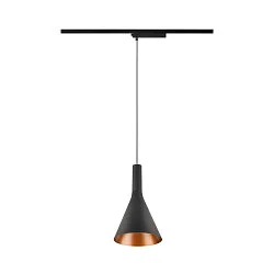 1-fase pendelarmatuur LALU® SET CONE 15 met lampenkap, CCT Switch, set van 1 IP20, zwart dimbaar