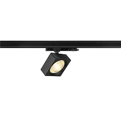 3-fase Spot EURO CUBE 2 L PHASE plat, vierkant, UGR < 19, cardanisch IP20, zwart dimbaar