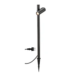 Armatuur met grondpen HELIA SLIM POLE SINGLE met Stekker IP65, zwart