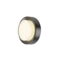 Wandarmatuur voor buitenshuis AINOS SLIDE WL PHASE CCT rond, CCT Switch IP65, zwart dimbaar