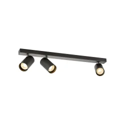 Plafondarmatuur ENOLA 2.0 M CL TRIPPLE QPAR51 LONG 3-vlams, lang, asymmetrisch, met Lamphouder GU10 IP20, zwart