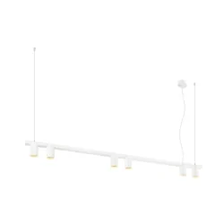 Pendelarmatuur PENDELLEUCHTE ENOLA 2.0 M PD SIX LONG QPAR51 6-vlams, lang, met Lamphouder GU10 IP20, wit