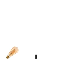 1-phase pendant luminaire FITU 1PH SET PD ST64 set of 1, with adapter, with lamp socket E27 IP20, black dimmable