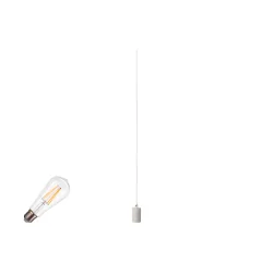 1-phase pendant luminaire FITU 1PH SET PD ST64 set of 1, with lamp socket E27 IP20, white dimmable