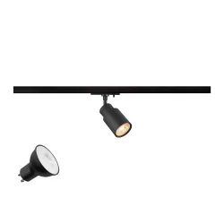 1-fase Spot PURI 2.0 TUBE 1PH SET  Set van 1, met Lamphouder GU10 IP20, zwart dimbaar