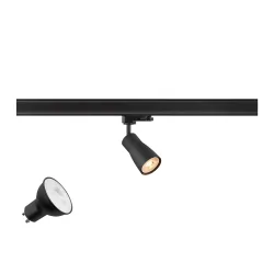 3-phase spot PURI 2.0 DOME 3PH SET set of 1, with adapter, conical, with lamp socket GU10 IP20, black dimmable