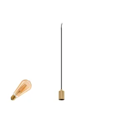3-fase Pendelarmatuur FITU PD 3PH SET RIBBED Set van 1, met Adapter, met Lamphouder, geribbeld E27 IP20, goud dimbaar